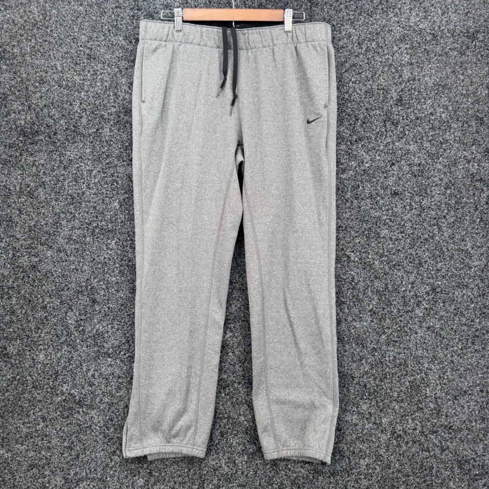 Nike Therma-FIT Mens Gray Fleece Sweatpants Training Pants Large JUST DO IT